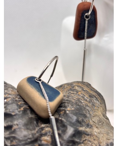 PENDIENTES ARTESANOS DE AZULEJOS DESGASTADOS POE EL MAR