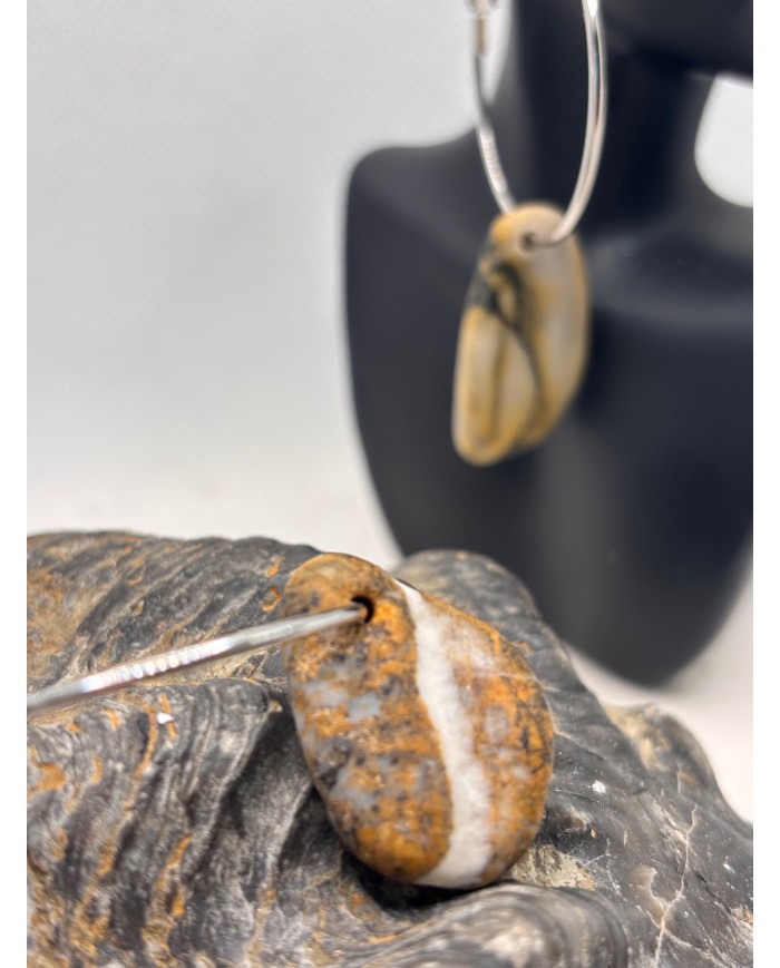 PENDIENTES ARTESANOS DE PIEDRAS DEL MEDITERRANEO