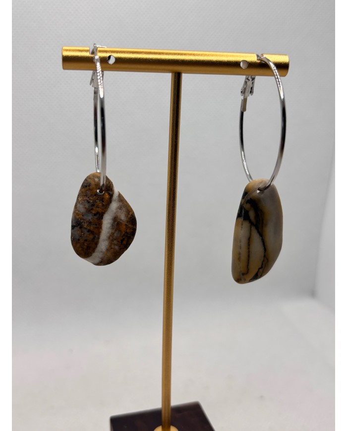 PENDIENTES ARTESANOS DE PIEDRAS DEL MEDITERRANEO