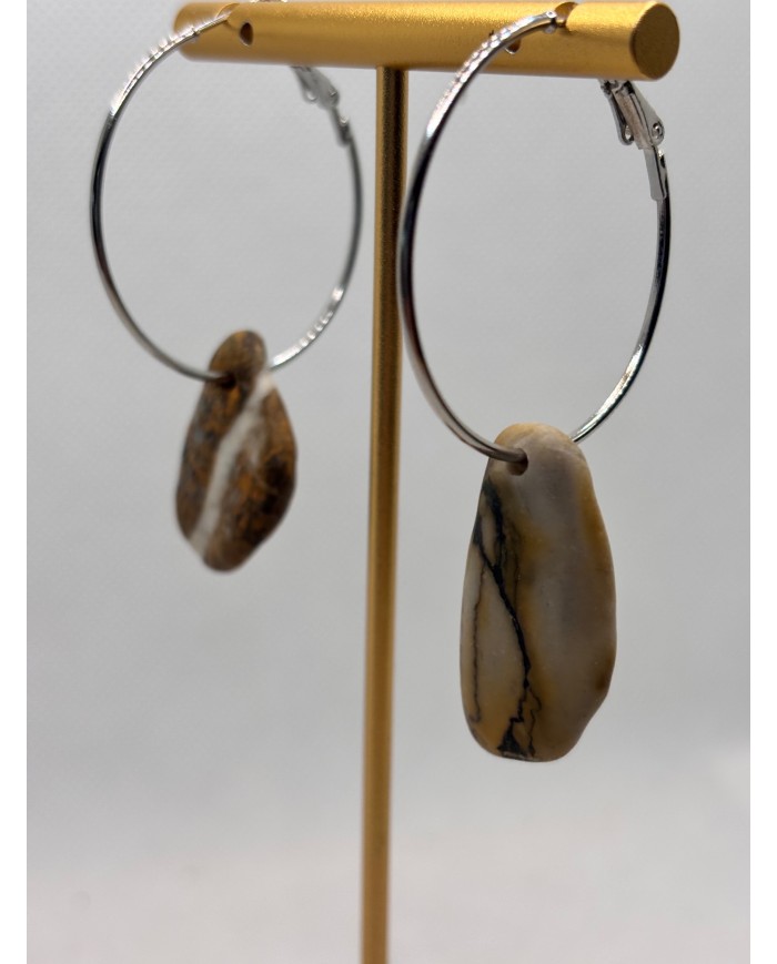 PENDIENTES ARTESANOS DE PIEDRAS DEL MEDITERRANEO