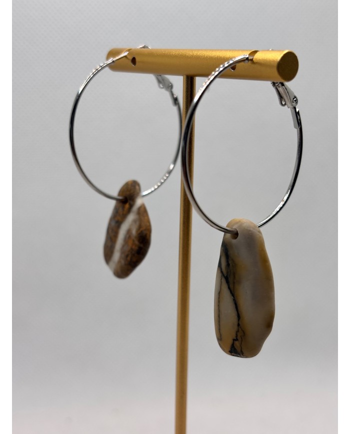 PENDIENTES ARTESANOS DE PIEDRAS DEL MEDITERRANEO