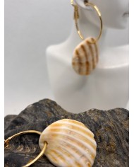 PENDIENTES ARTESANOS DE CONCHAS DEL MAR DESGASTADAS
