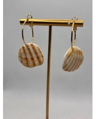PENDIENTES ARTESANOS DE CONCHAS DEL MAR DESGASTADAS
