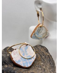 PENDIENTES ARTESANOS DE AZULEJOS DEL MAR DESGASTADOS