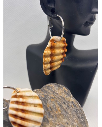 PENDIENTES ARTESANOS DE TROCITOS DE CONCHA DEL MEDITERRANEO