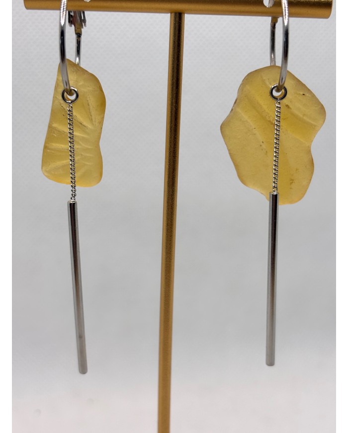 PENDIENTES ARTESANOS DE CRISTAL MARINO O LÁGRIMAS DE SIRENA