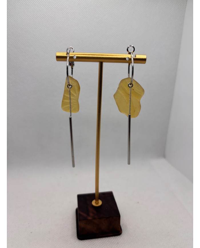 PENDIENTES ARTESANOS DE CRISTAL MARINO O LÁGRIMAS DE SIRENA