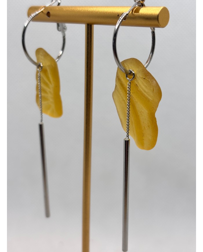 PENDIENTES ARTESANOS DE CRISTAL MARINO O LÁGRIMAS DE SIRENA