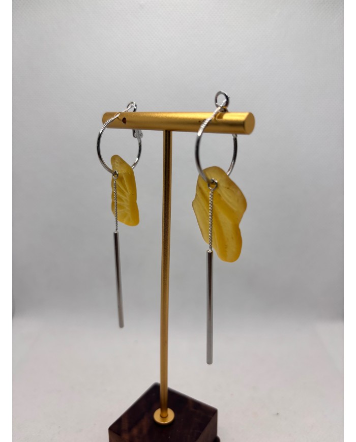 PENDIENTES ARTESANOS DE CRISTAL MARINO O LÁGRIMAS DE SIRENA