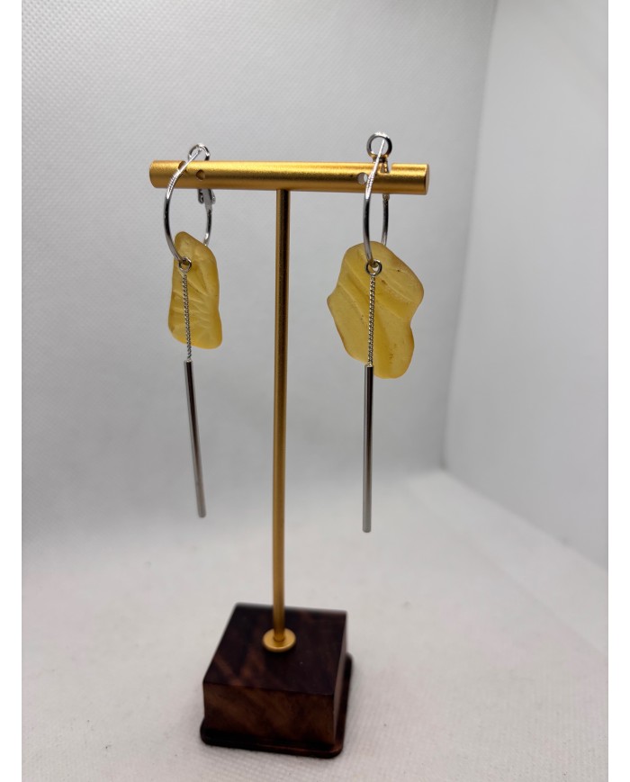 PENDIENTES ARTESANOS DE CRISTAL MARINO O LÁGRIMAS DE SIRENA