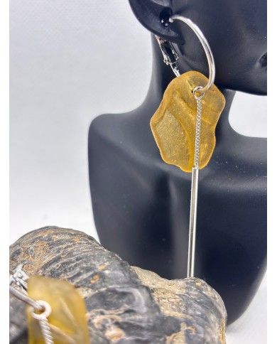 PENDIENTES ARTESANOS DE CRISTAL MARINO O LÁGRIMAS DE SIRENA