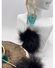 PENDIENTES ARTESANOS DE CRISTAL MARINO