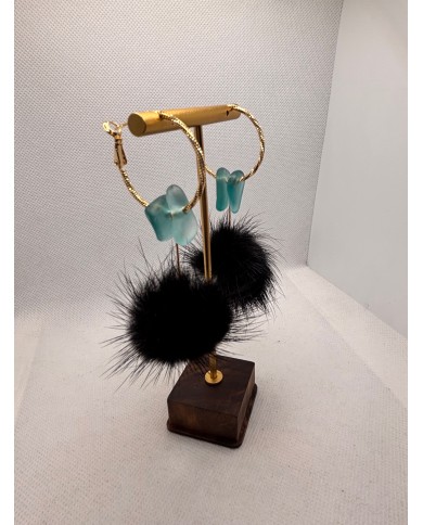 PENDIENTES ARTESANOS DE CRISTAL MARINO