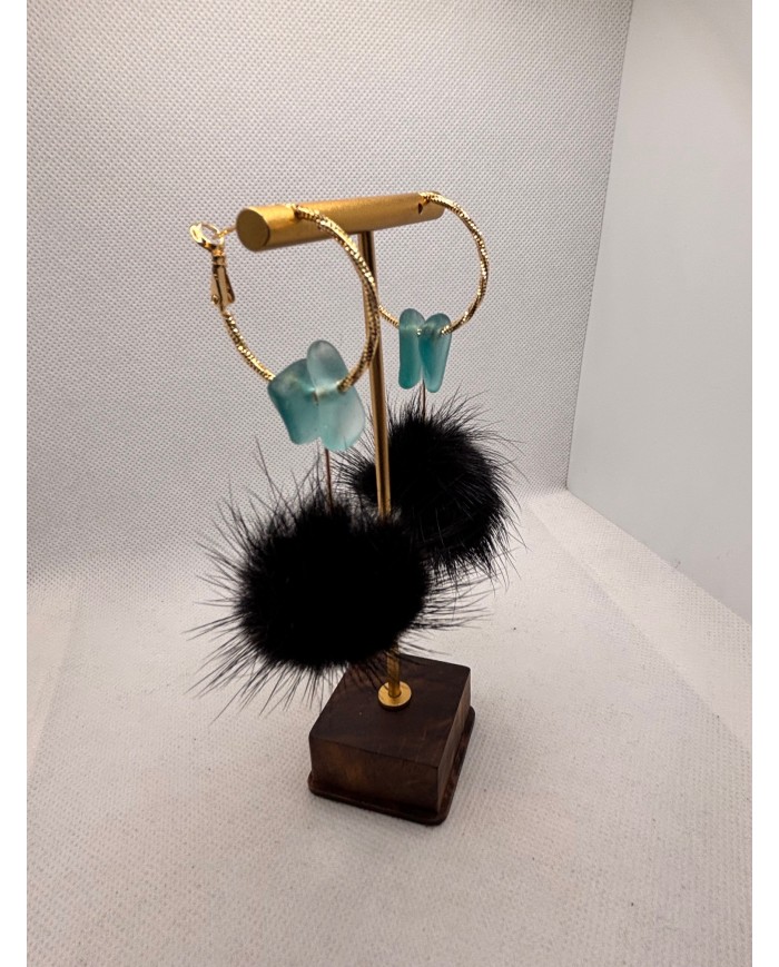 PENDIENTES ARTESANOS DE CRISTAL MARINO