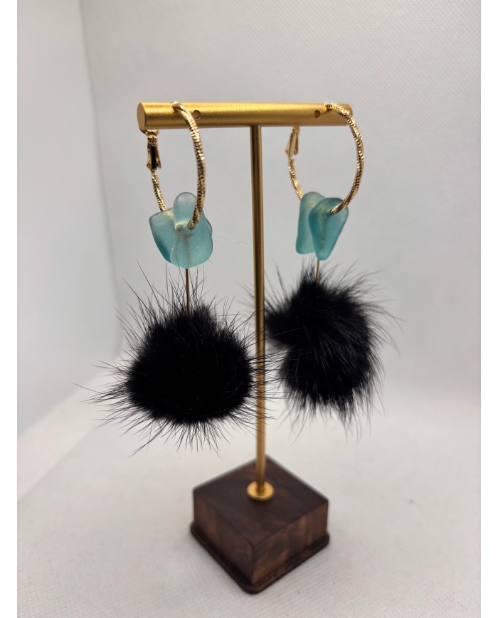 PENDIENTES ARTESANOS DE CRISTAL MARINO