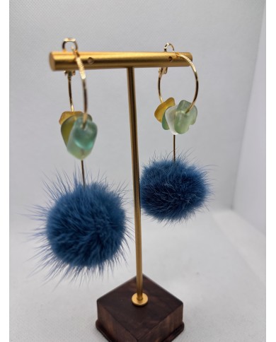 PENDIENTES ARTESANOS DE CRISTAL MARINO O LÁGRIMAS DE SIRENA