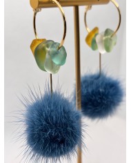 PENDIENTES ARTESANOS DE CRISTAL MARINO O LÁGRIMAS DE SIRENA