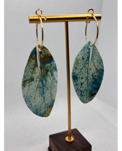 PENDIENTES ARTESANOS DE HOJA NATURAL ESQUELETIZADA
