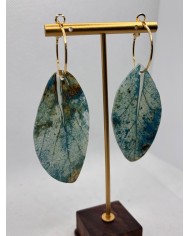 PENDIENTES ARTESANOS DE HOJA NATURAL ESQUELETIZADA