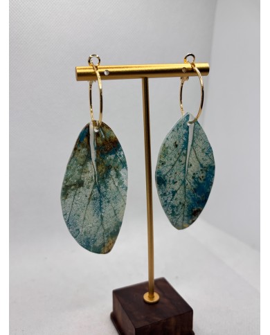 PENDIENTES ARTESANOS DE HOJA NATURAL ESQUELETIZADA
