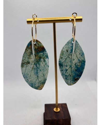 PENDIENTES ARTESANOS DE HOJA NATURAL ESQUELETIZADA