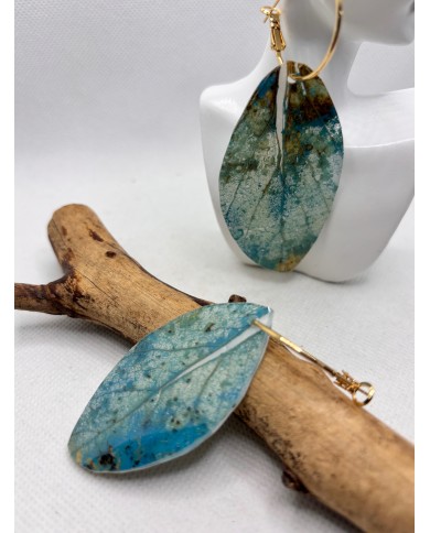 PENDIENTES ARTESANOS DE HOJA NATURAL ESQUELETIZADA