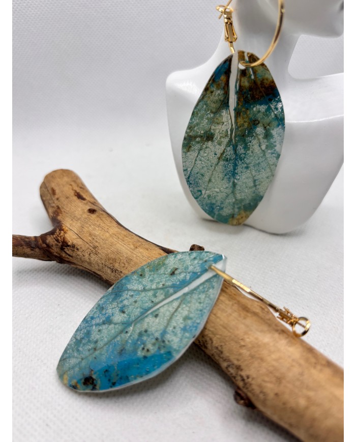 PENDIENTES ARTESANOS DE HOJA NATURAL ESQUELETIZADA
