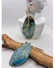 PENDIENTES ARTESANOS DE HOJA NATURAL ESQUELETIZADA