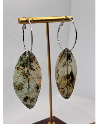PENDIENTES ARTESANOS DE HOJA NATURAL ESQUELETIZADA