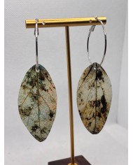 PENDIENTES ARTESANOS DE HOJA NATURAL ESQUELETIZADA