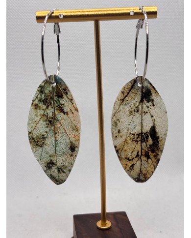 PENDIENTES ARTESANOS DE HOJA NATURAL ESQUELETIZADA