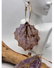 PENDIENTES ARTESANOS DE HOJA NATURAL ESQUELETIZADA