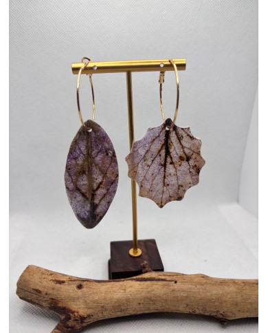 PENDIENTES ARTESANOS DE HOJA NATURAL ESQUELETIZADA