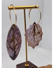 PENDIENTES ARTESANOS DE HOJA NATURAL ESQUELETIZADA