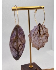 PENDIENTES ARTESANOS DE HOJA NATURAL ESQUELETIZADA