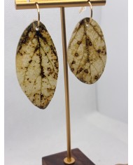 PENDIENTES ARTESANOS DE HOJA NATURAL ESQUELETIZADA