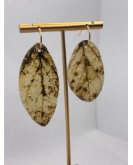 PENDIENTES ARTESANOS DE HOJA NATURAL ESQUELETIZADA