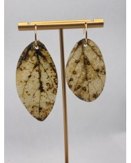 PENDIENTES ARTESANOS DE HOJA NATURAL ESQUELETIZADA