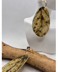 PENDIENTES ARTESANOS DE HOJA NATURAL ESQUELETIZADA