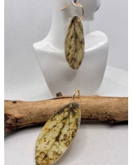 PENDIENTES ARTESANOS DE HOJA NATURAL ESQUELETIZADA