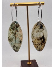 PENDIENTES ARTESANOS DE HOJA NATURAL ESQUELETIZADA