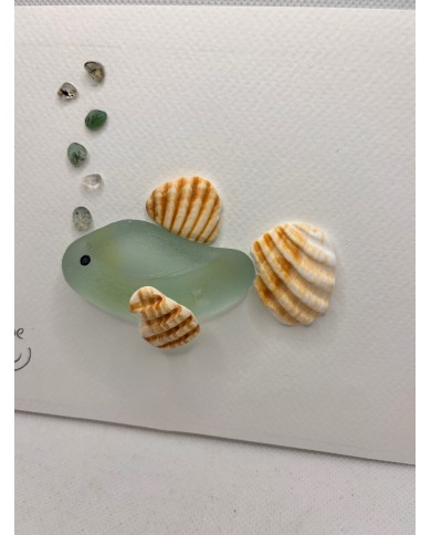 ILUSTRACIÓN CON CRISTAL MARINO  ARTESANAL