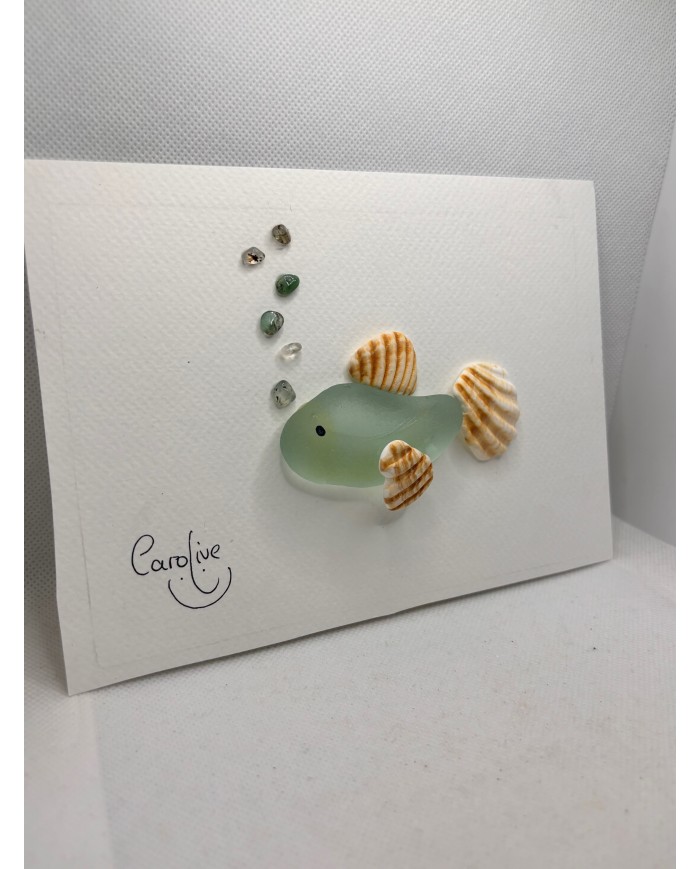 ILUSTRACIÓN CON CRISTAL MARINO  ARTESANAL