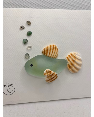 ILUSTRACIÓN CON CRISTAL MARINO  ARTESANAL