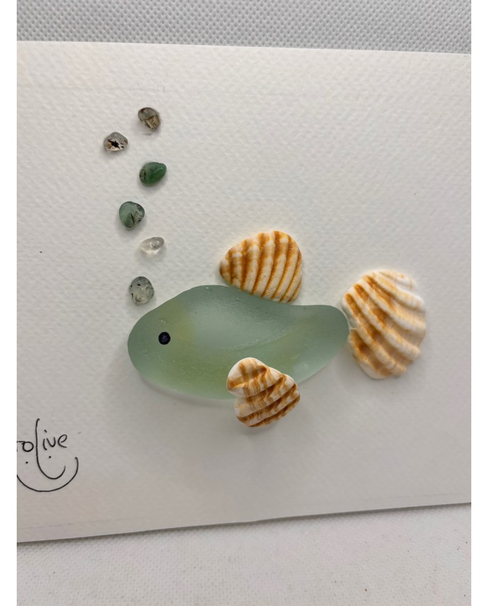 ILUSTRACIÓN CON CRISTAL MARINO  ARTESANAL