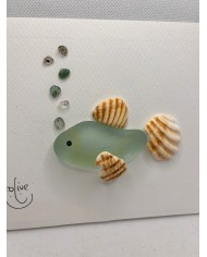 ILUSTRACIÓN CON CRISTAL MARINO  ARTESANAL