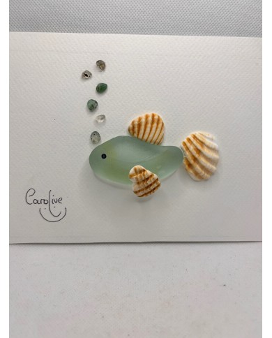 ILUSTRACIÓN CON CRISTAL MARINO  ARTESANAL