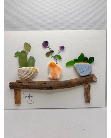 ILUSTRACIONES DE CRISTAL MARINO Y TROCITOS DE MAR