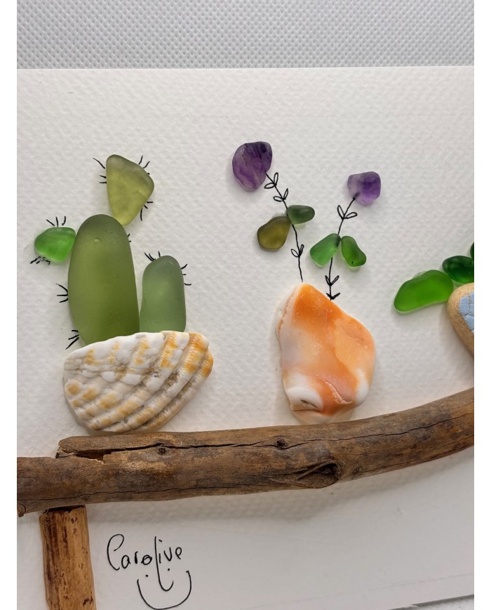 ILUSTRACIONES DE CRISTAL MARINO Y TROCITOS DE MAR