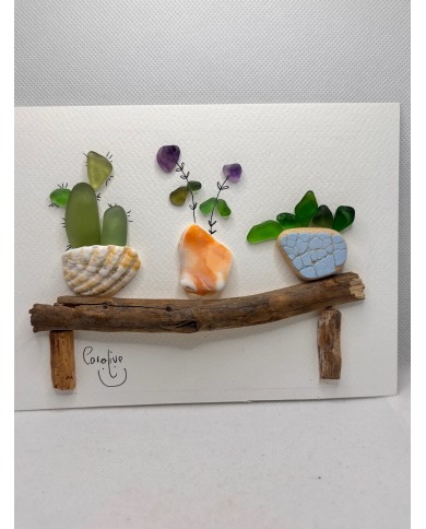 ILUSTRACIONES DE CRISTAL MARINO Y TROCITOS DE MAR